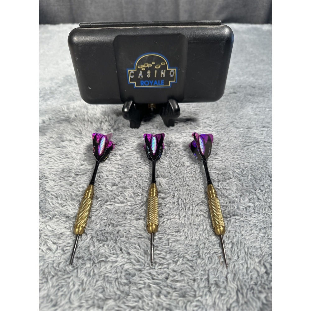 3 Vintage Metal Darts Professional Casino Royale Fantail 1990s USA Made Heavy